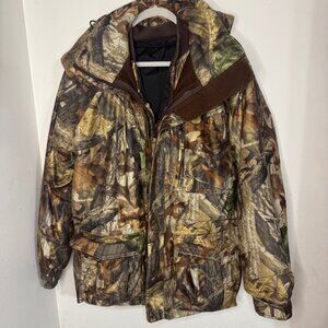 VTG Cabela's USA Made Dry Plus Camo Hooded Hunting Coat/jacket Heavy Lined Sz M
